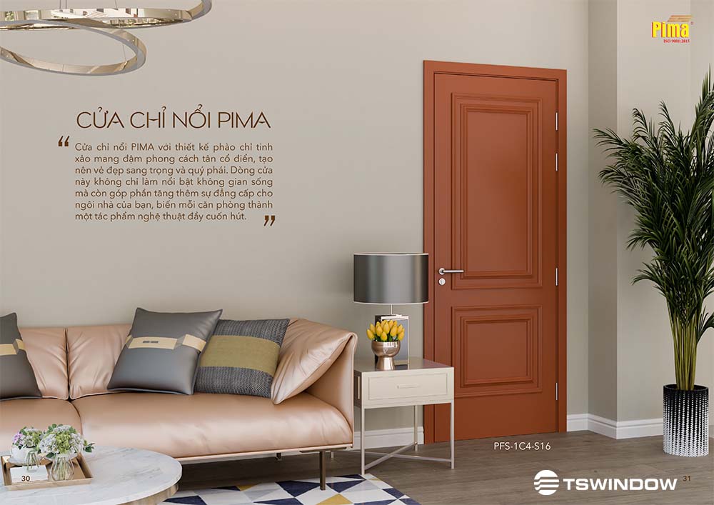 cửa nhựa composite chỉ nổi cao cấp