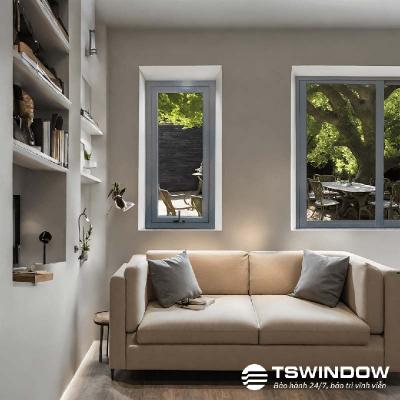 Cửa Sổ Nhôm Kính Mở Hất 1 Cánh